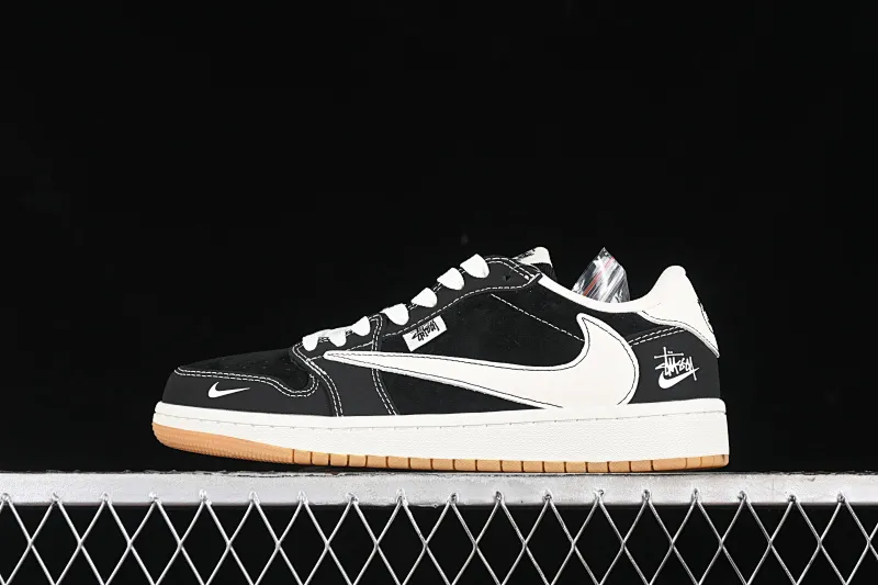 All categories Air Jordan Jordan series basketball shoes Air Jordan 1 Low High-end customized low-top sneakers Travis Scott x Fragment Design x Air Jordan 1 Low OG SP AJ1 Joe 1 Stussy joint-black raw rubber low-top cultural casual sneakers JH6089-004